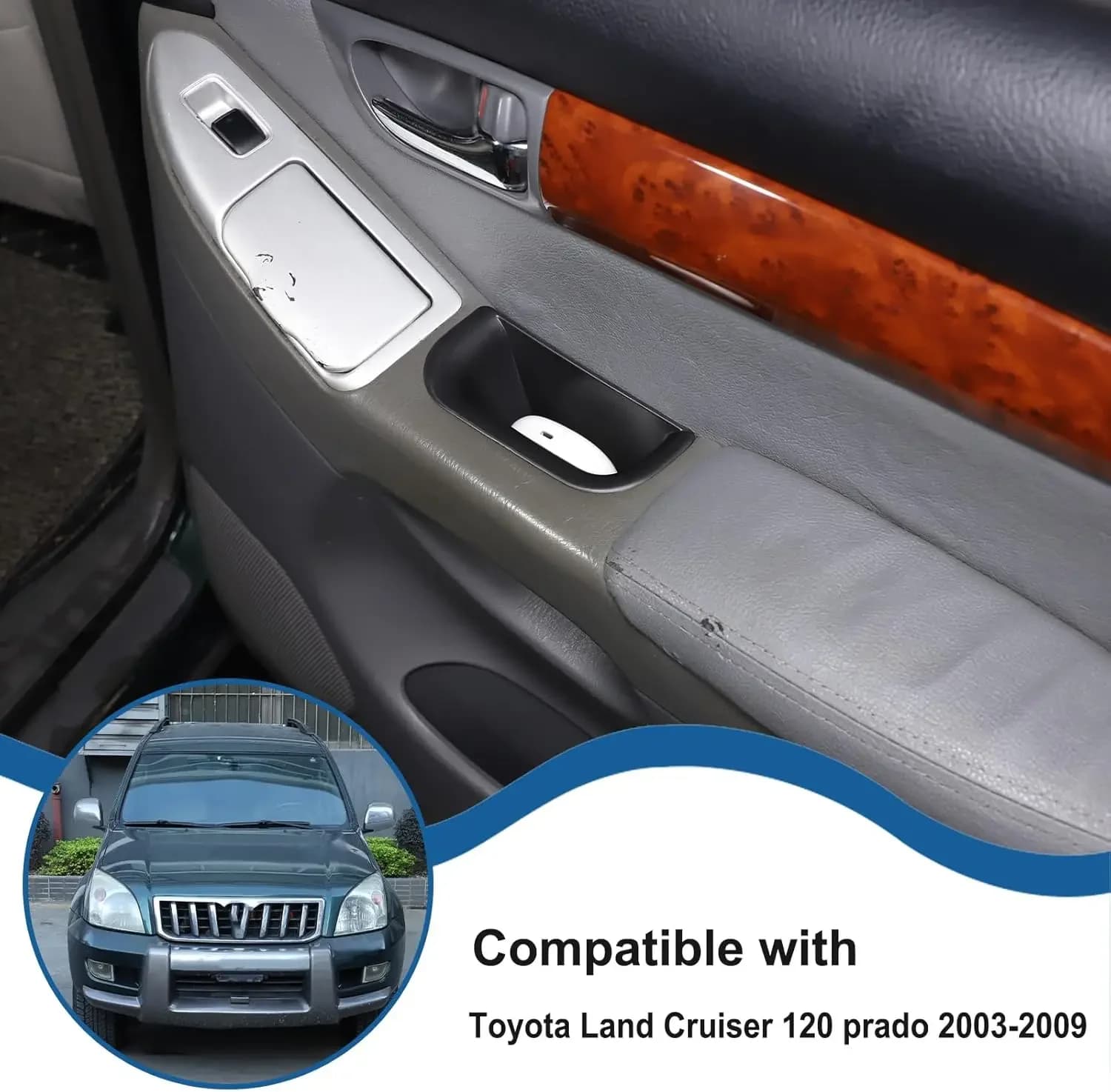 2003-2009 For Toyota Land Cruiser Prado 120 Interior Decoration Modification Accessories Lc120 FJ120 Door Handle Storage Box