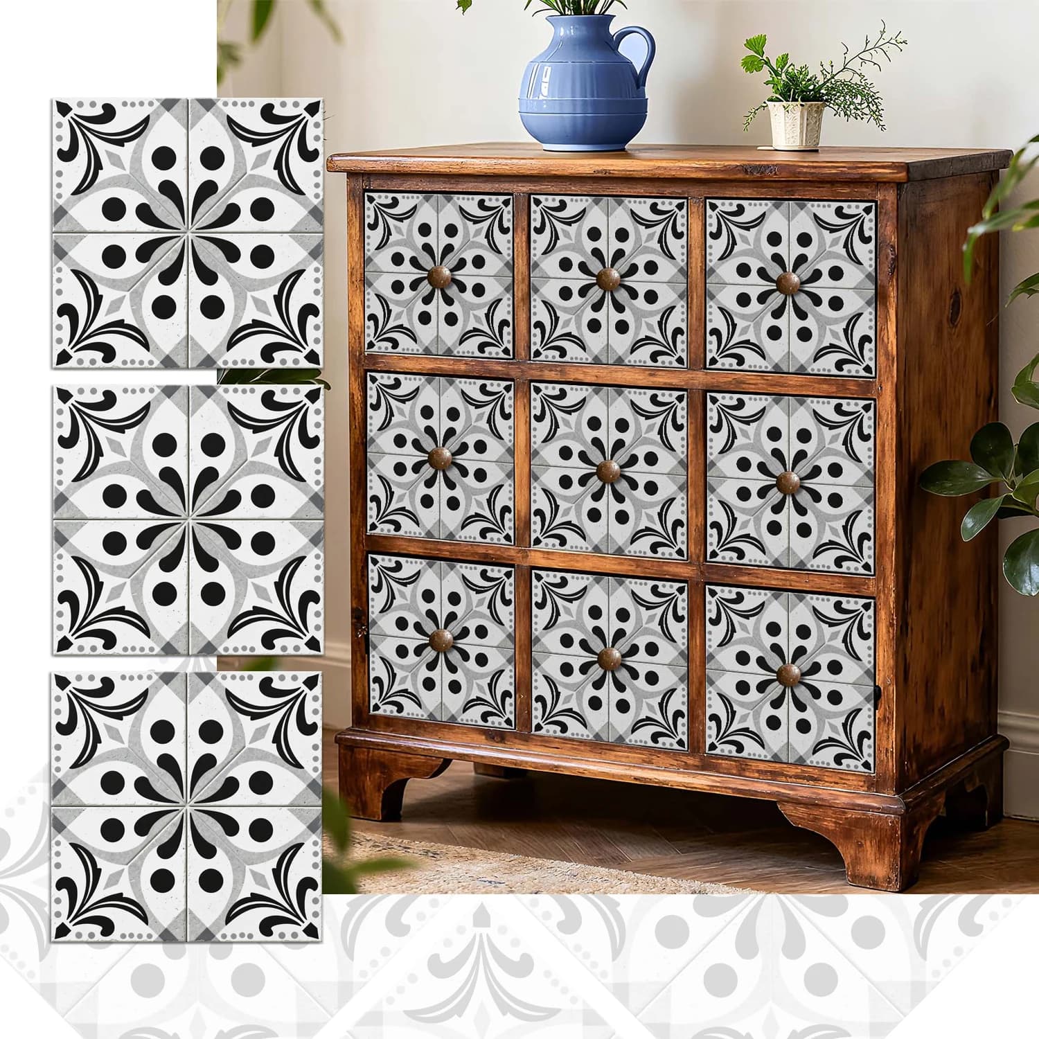 36 Self-Adhesive PVC Tile Stickers, Kitchen and Bathroom Use Self-Adhesive Splash Proof Stickers for Home Decoration