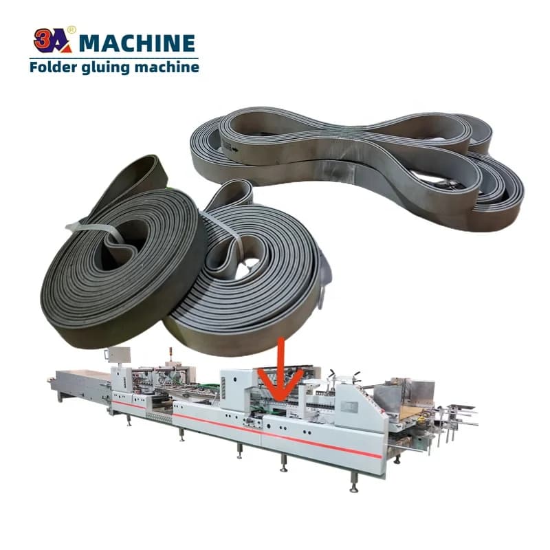 3A Automatic Box Folding Gluing Machine Accessories Box Pasting Machine Belt Paper Transfer High Quality Rubber Durable Case