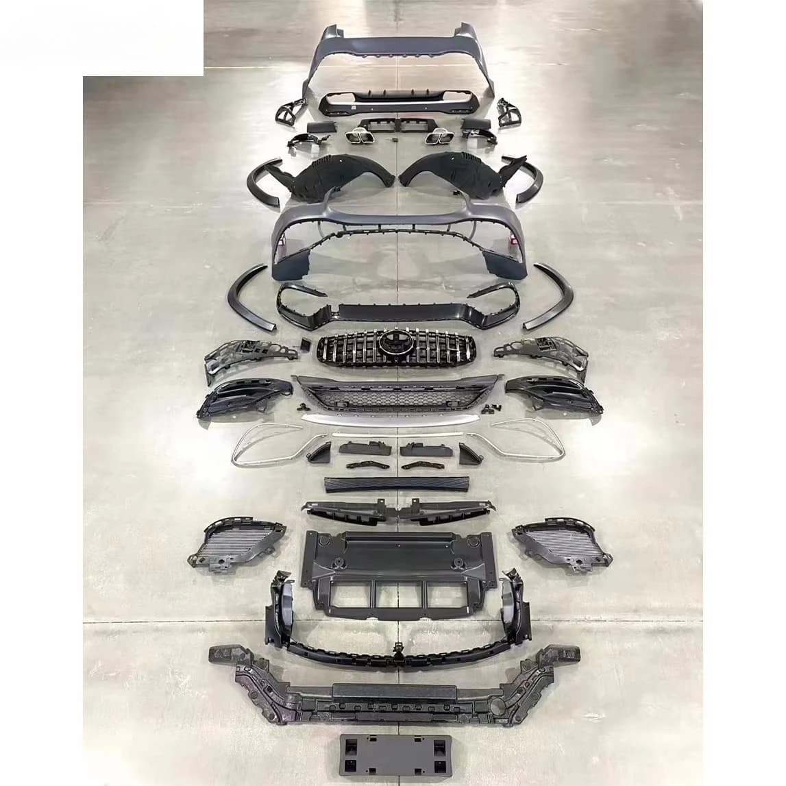 New Design PP ABS Material Body Kit for Benz GLS 400 450 4MATIC Upgrade to GLS63  Car Bumper Assembly