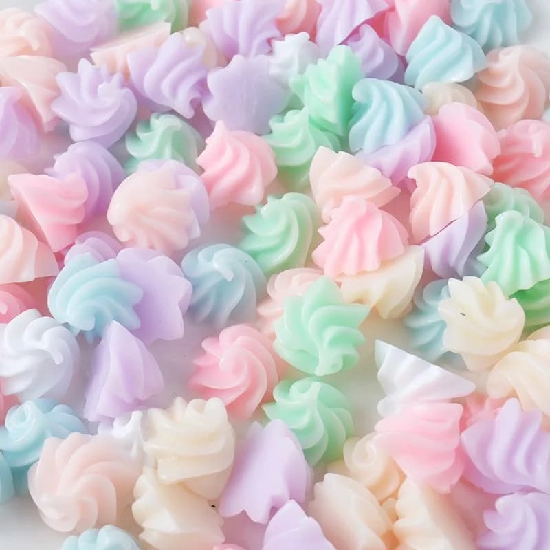 1pcs Mini Meringue Cream Japanese Candy Dessert Model Resin Fake Food DIY Hair Clip Accessory Ornament Home Decor Decoration