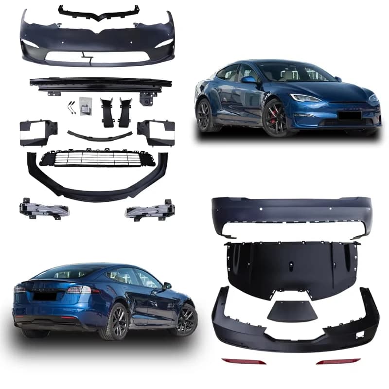 Upgrade and Modification Bodykit for Tesla Model S 2014-2019 New Front and Rear Bumper Kit in Plastic Material