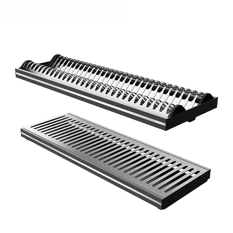 Cabinet Double Dish Drain Rack Hanging Cabinet Stainless Steel Built-in Dish Rack