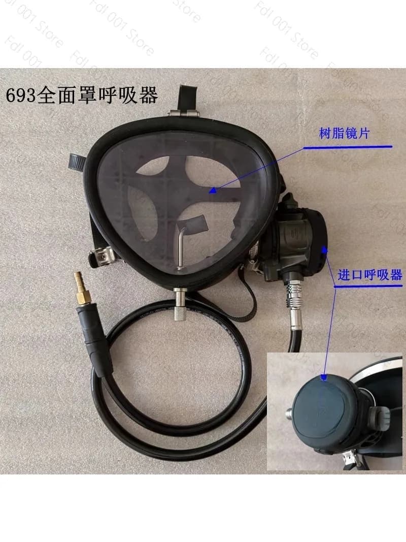 Diving 693 Silicone Rubber Full Mask Breathing Apparatus Scuba Mask Headgear Can Call Glass Lens Five Claw Bandage