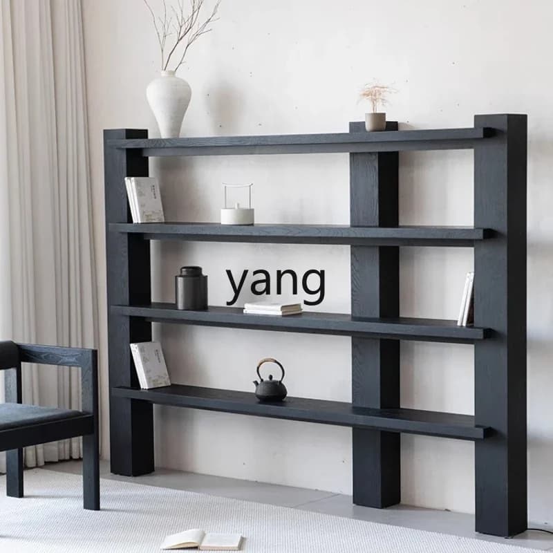 LH Wabi-Sabi Style Tea Room Display Cabinet Living Room Creative Bookshelf Wall-Mounted Bookcase Combination