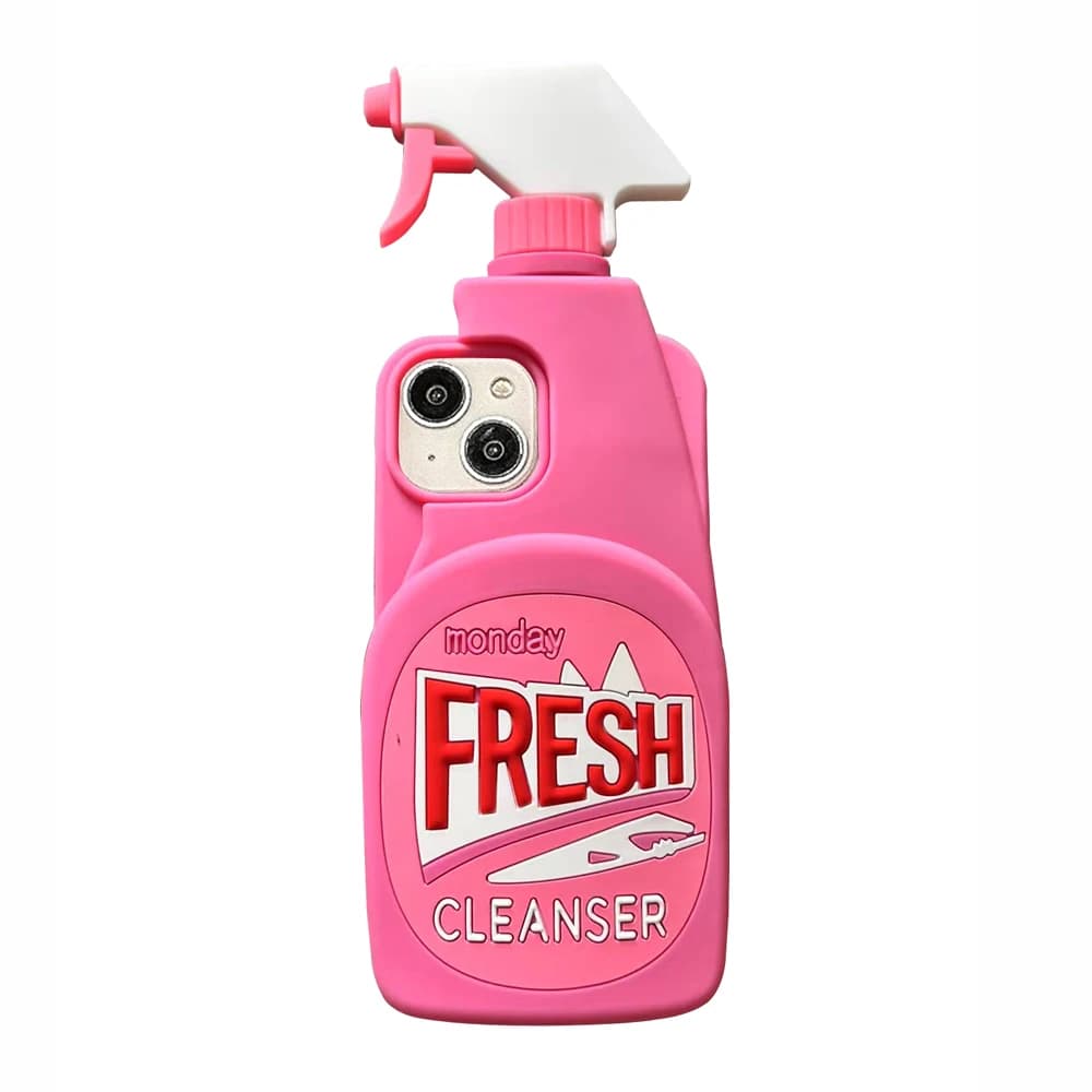 3D Cute Soft Silicone Phone Case for iPhone 11/12/13/14/15/16 17pro Max Durable Cleanser Shape Back Cover Protective Shell Funny
