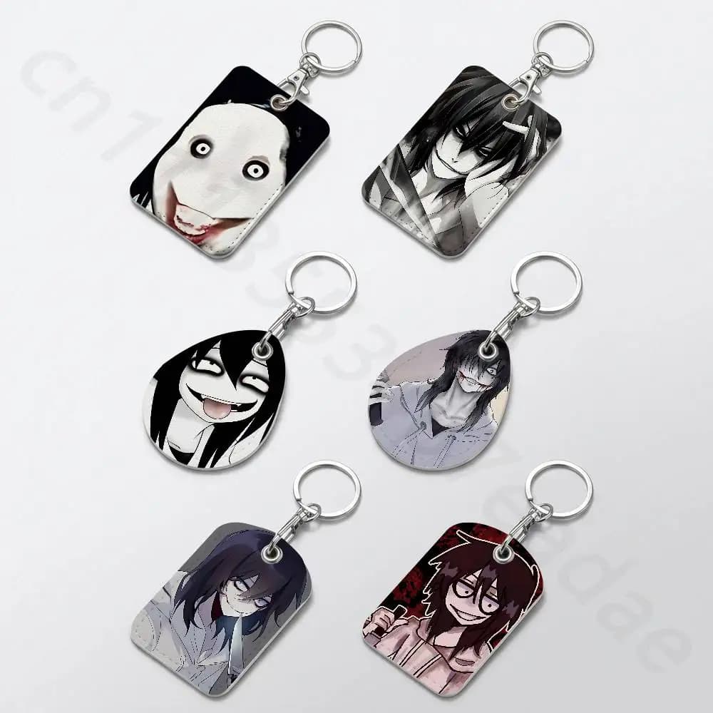 Creepy Urban Killer Jeff Keychain Card Holder, Badge Credit Card Holder, Student ID Card Holder