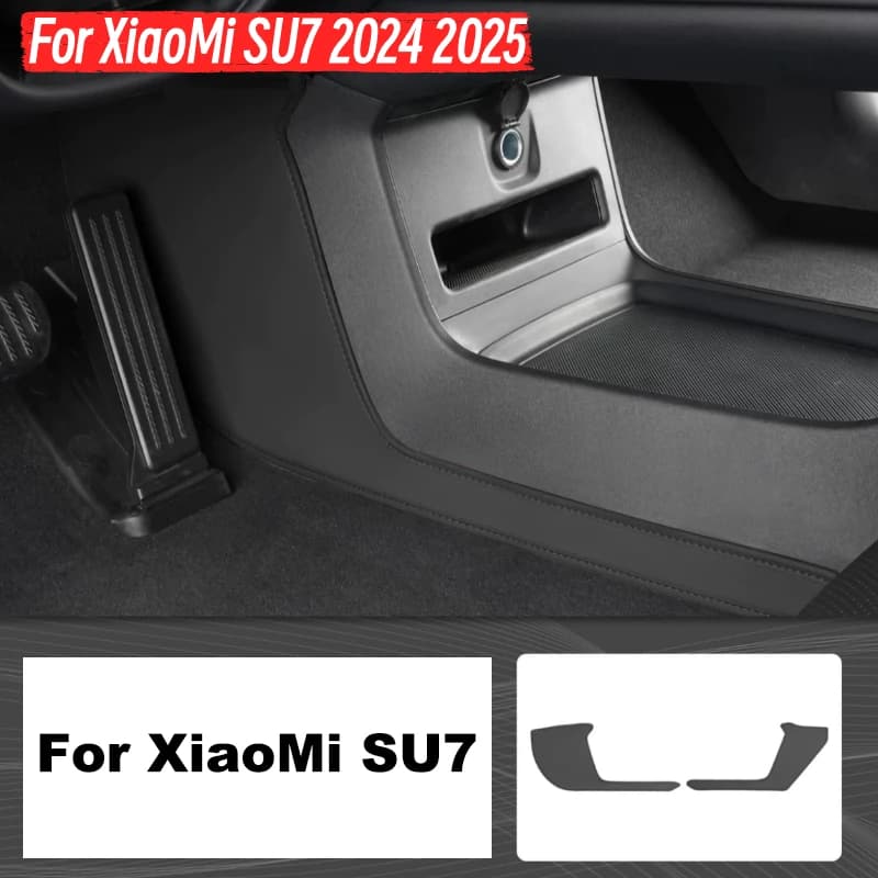 For XiaoMi SU7 2024 2025 Leather Side Defense Anti-kick Pad Center Control Anti-dirty Pad Protective Cover Car Accessories