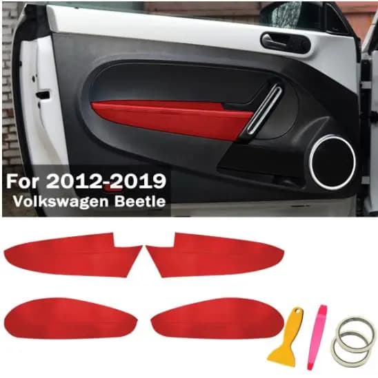 Microfiber Leather Car Door Armrest Panel Protective Cover For Volkswagen Beetle 2012 2013 2014-2019 Car Accessories Interior