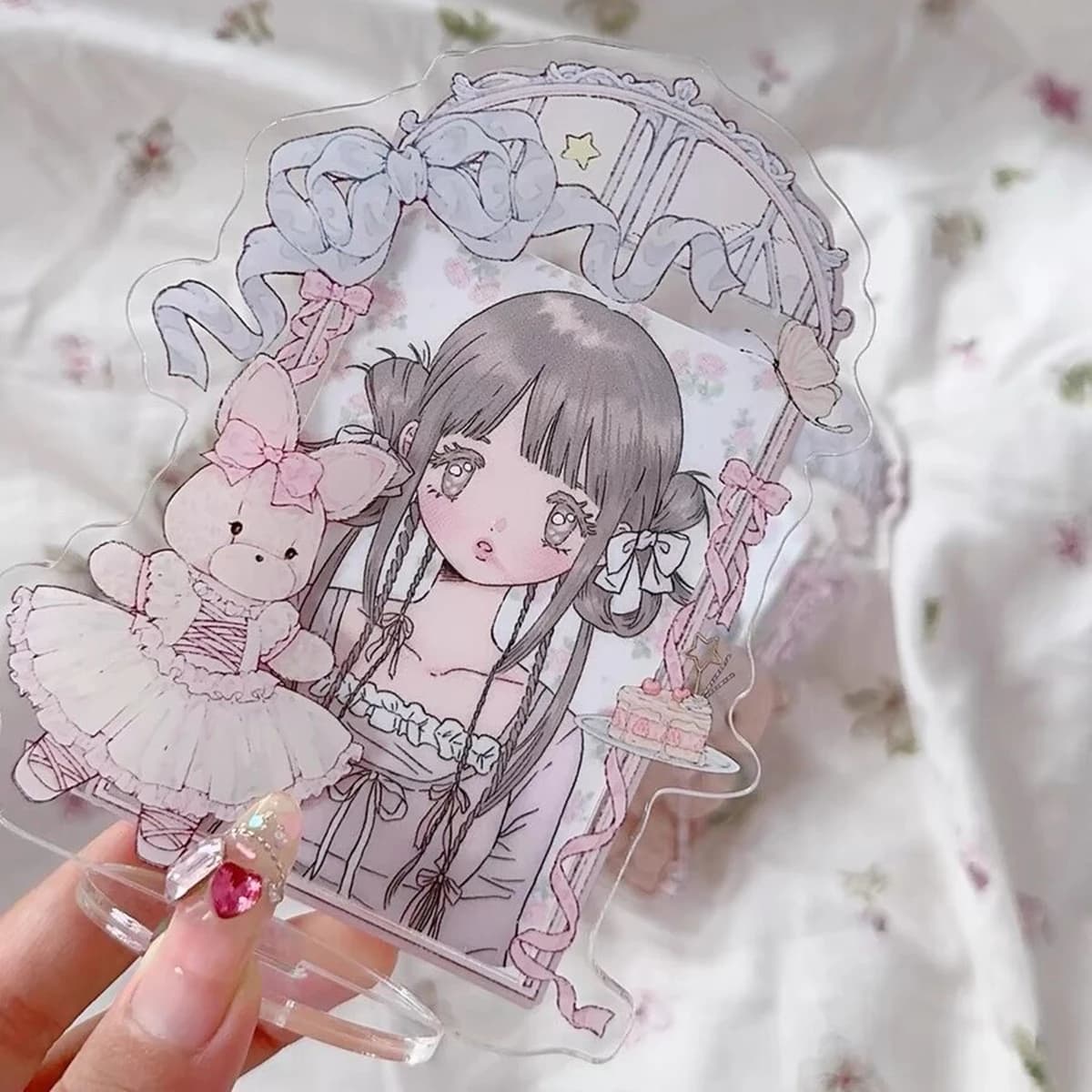 Cartoon Acrylic Photocard Frame Display Holder Cute Photo Poster Stand Ins Sweet Desktop Decoration