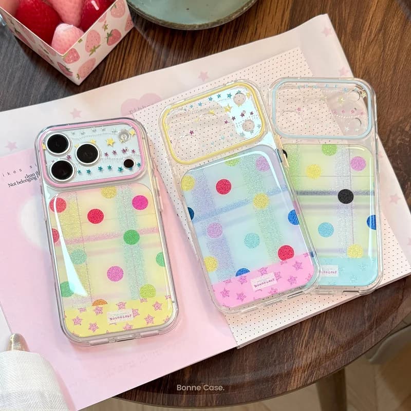 Dopamine Collage Gold Foil Double Layer Soft TPU Shockproof Anti-drop Anti-fingerprint Phone Case for iPhone 17 Pro Max
