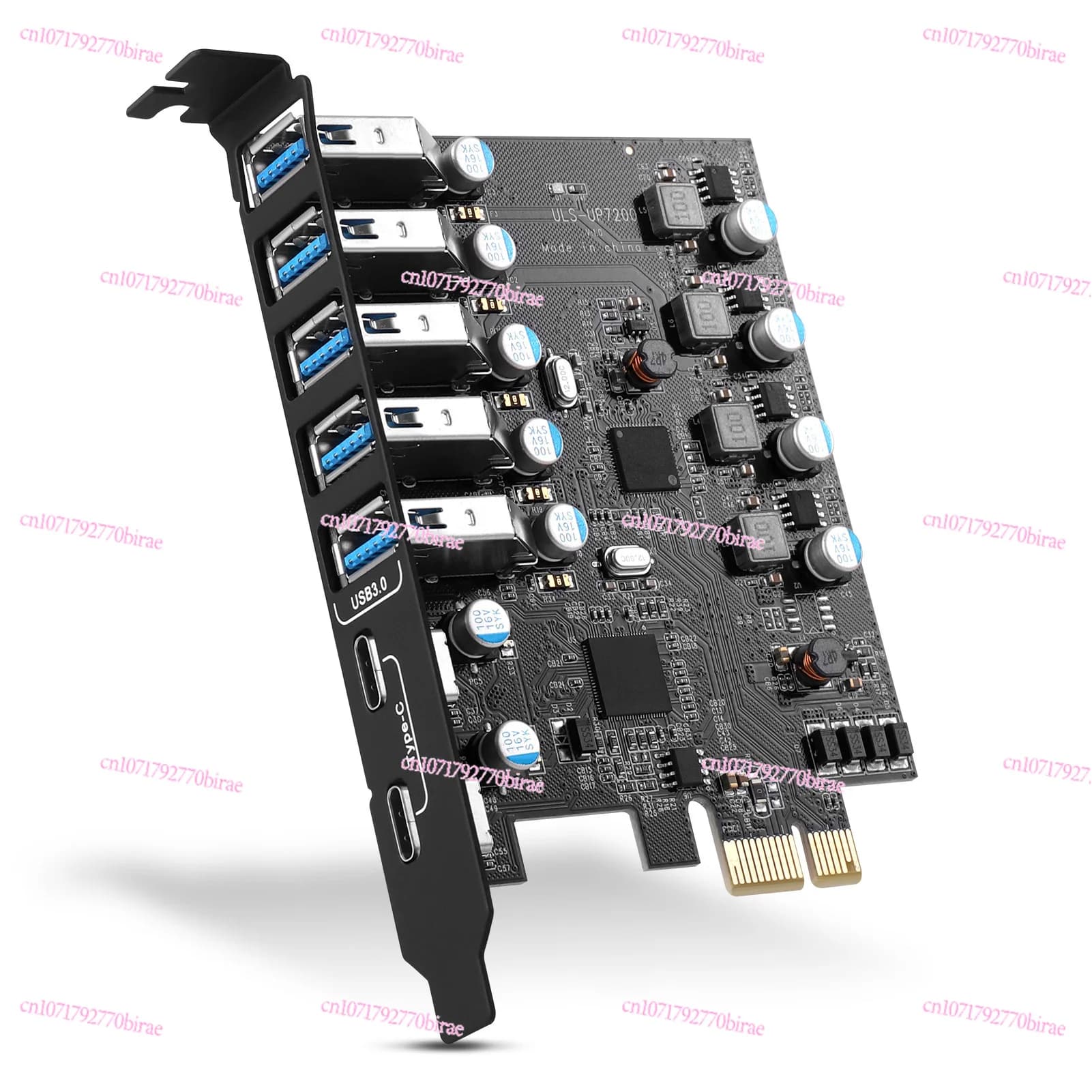 USB 3.0 Expansion Card for Desktop PCI-E To Type C (2), Type A (5) Adapter Card