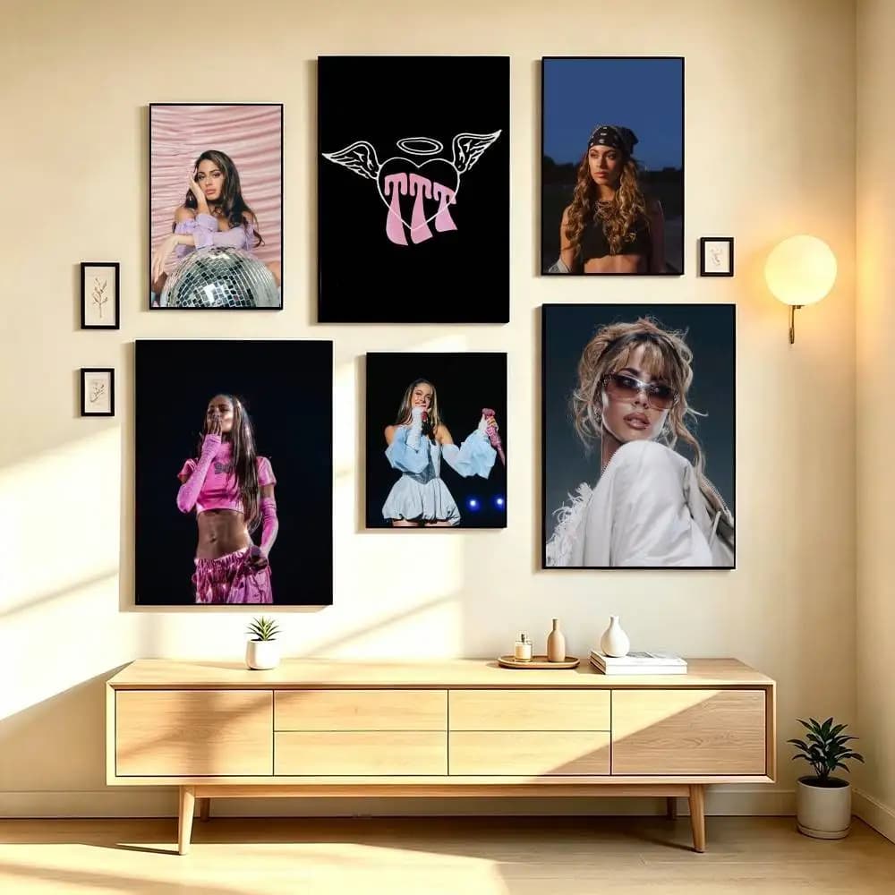 T-Tini Stoessel Latin Pop Poster Waterproof Wall Art Sticker For Bar Living Room Vintage Decor High Quality Print Gift