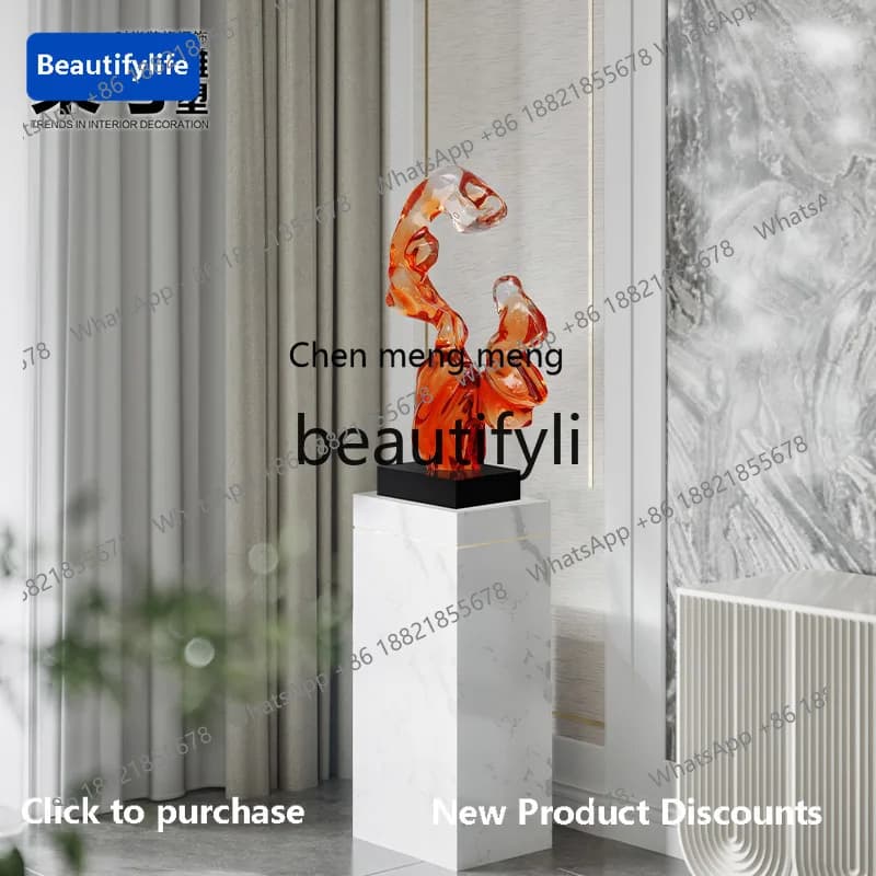 GG Hotel Lobby Transparent Resin Taihu Stone Sculpture Entrance Decoration Artwork