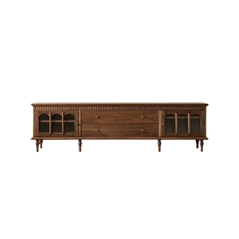 LMM TV cabinet coffee table combination French retro style solid wood floor cabinet household