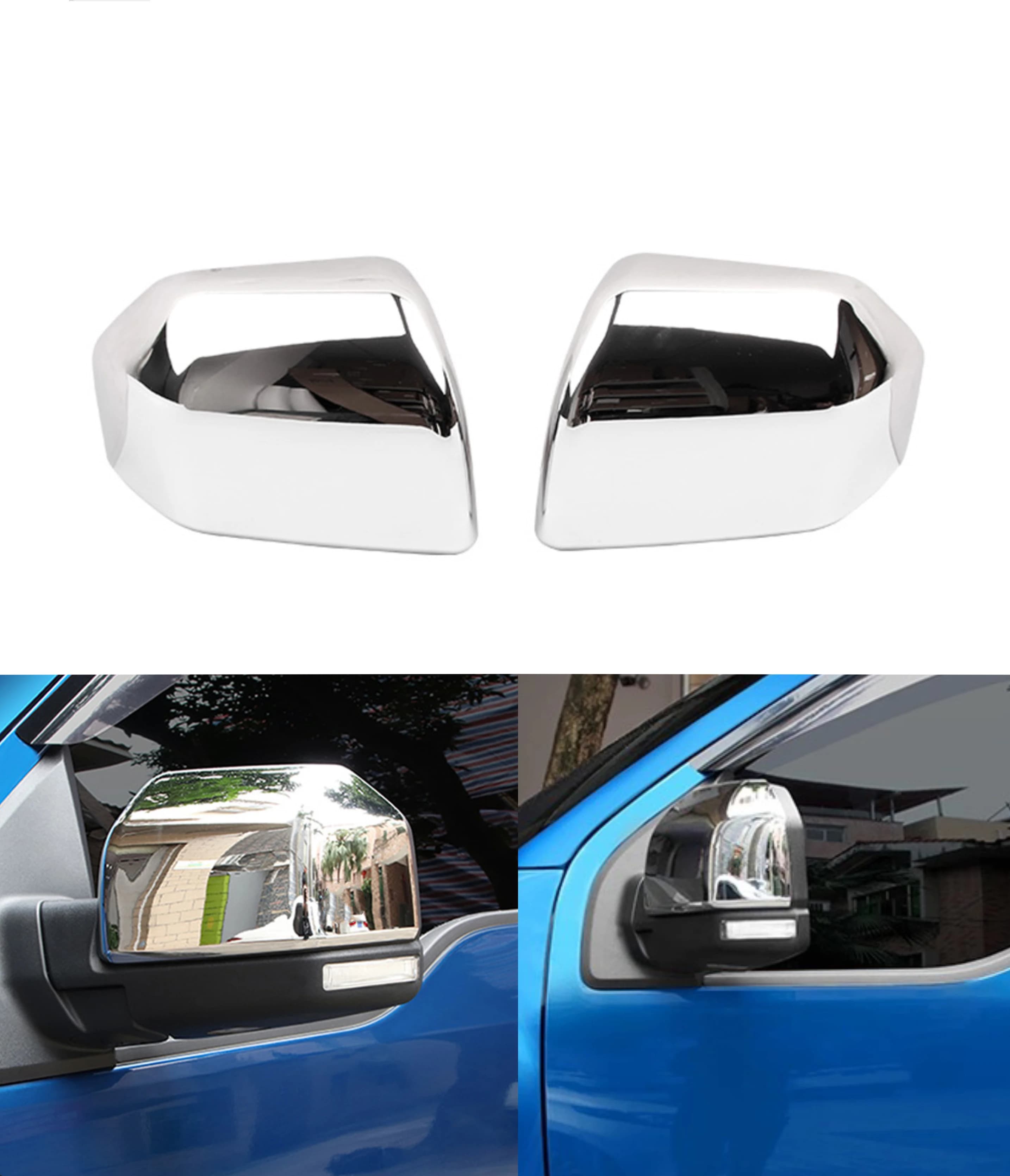 Car Rearview Side Mirror Cap  Fit for Ford F150 F-150 4DR 2015 2016 2017 2018 2019 Side Rear View Decoration Cover Trim Chrome
