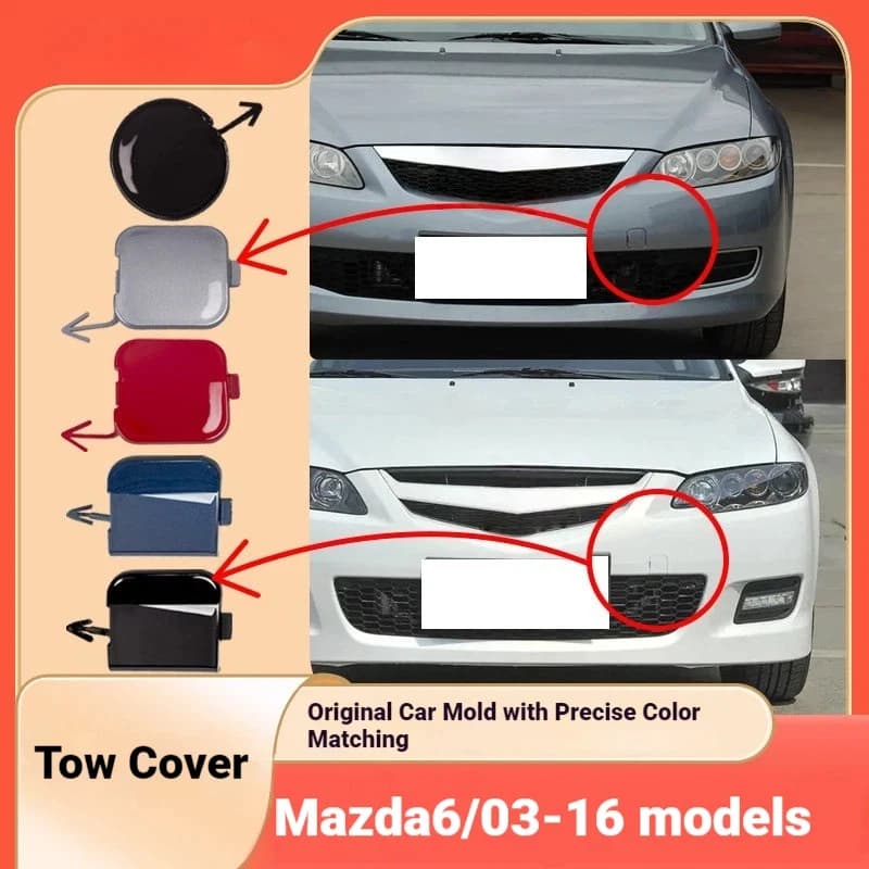 Suitable for 03-16 Mazda 6 Coupe Trailer Cover, Bumper Cover, Trailer Hook Cover, Painted Tow Cover