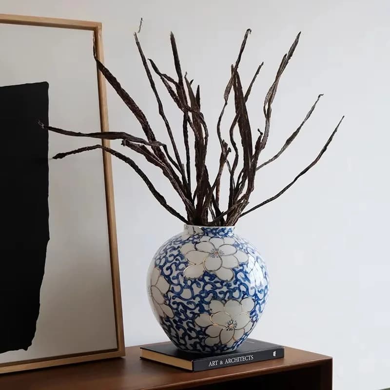 Ceramic Vase Blue And White Porcelain Ornament Light Luxury High Sense Living Room Flower Arrangement Chinese Hydroponic