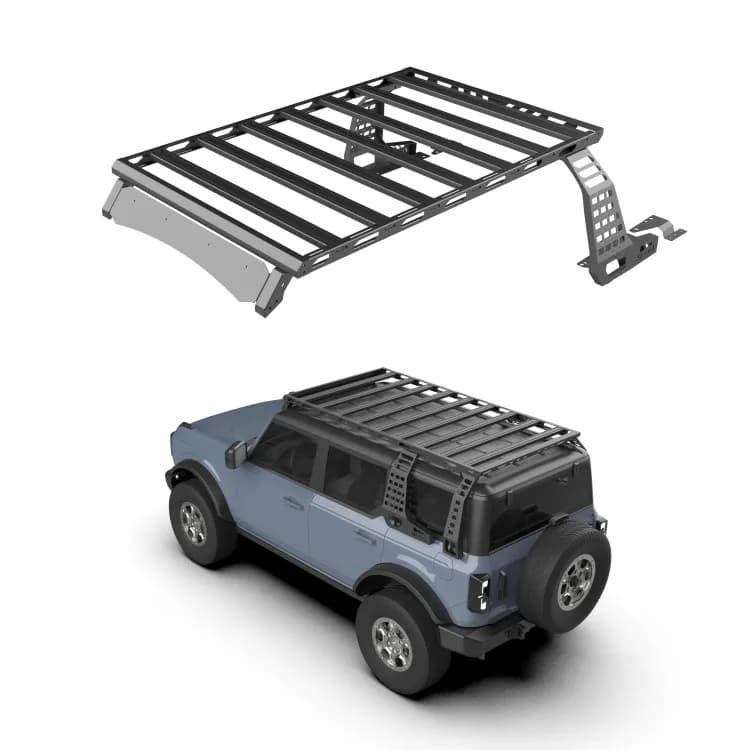 Roof Rack For Ford Bronco 21-24 Off-Road Vehicle Parts Manufacturer Wholesale Steel Aluminum Luggage Racks Side Window Cover