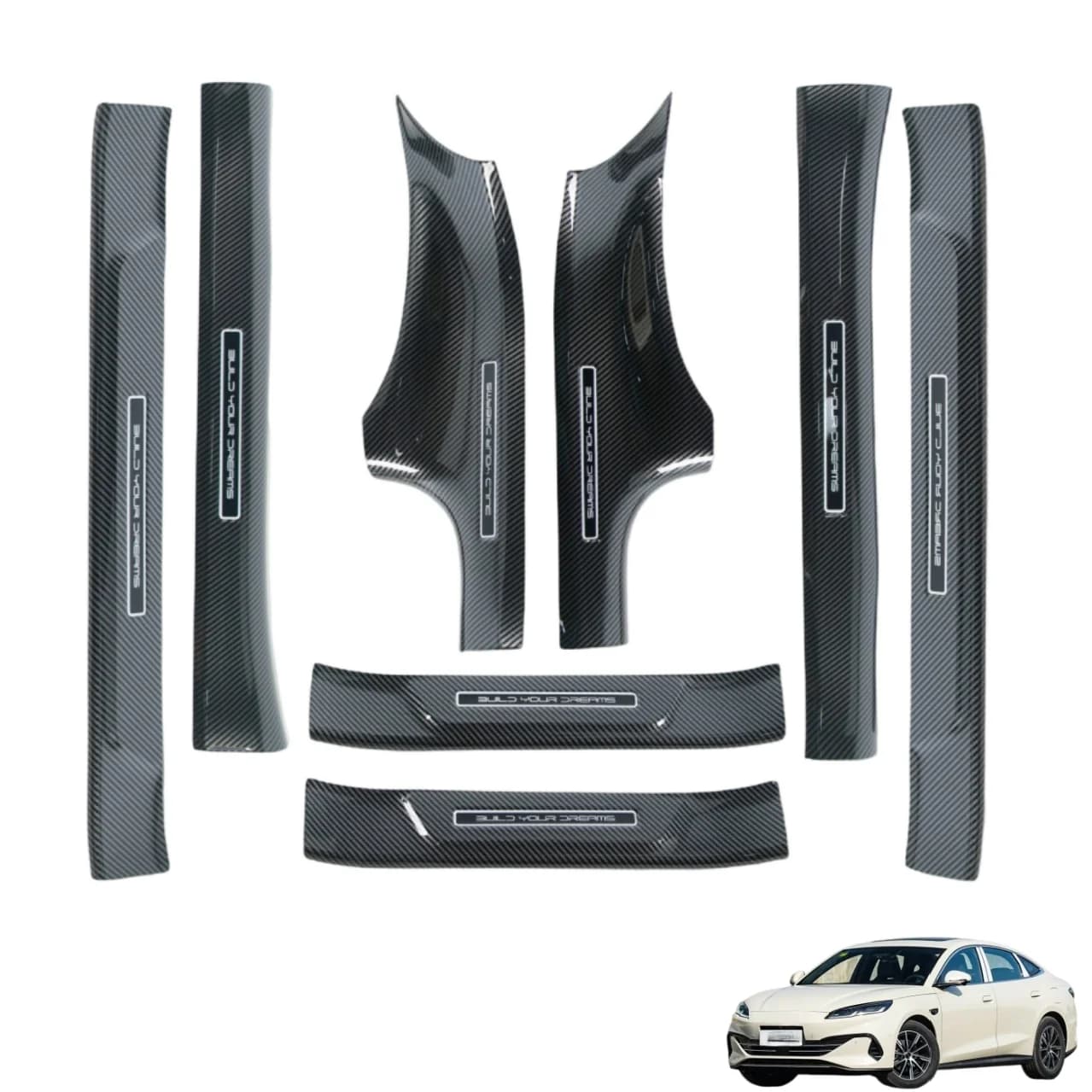 8Pcs Car Inside and Outside Door Sill for BYD SEAL 06 DMI Stainless Steel Scuff Plate Threshold Pad Car Accessory