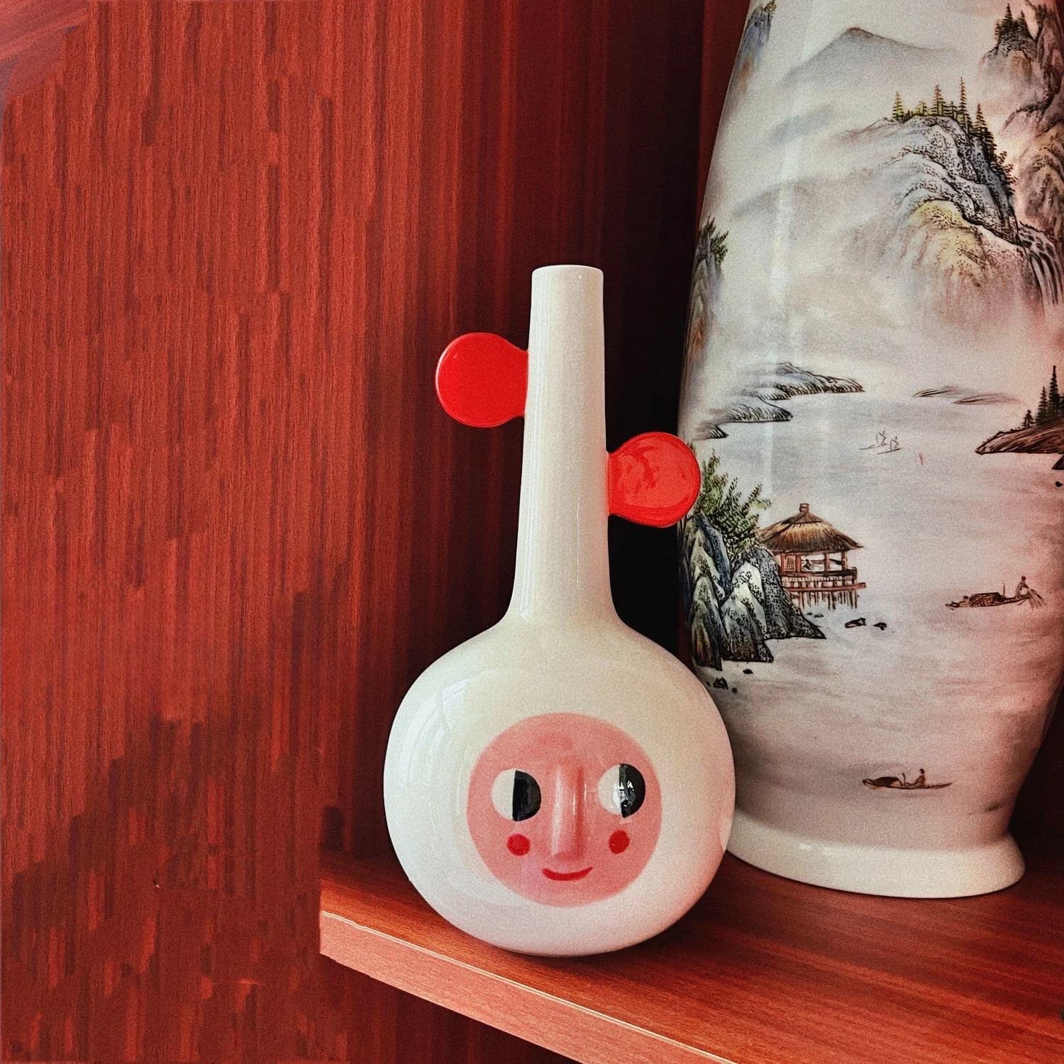 Red Ears Ceramic Vase Creative Bedroom High Appearance Level Interesting Decorative Crafts Household Indoor Tabletop Cute Vase