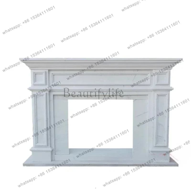 Factory Direct Marble fireplace stone white marble European simple lines American decoration cabinet ornament decoration