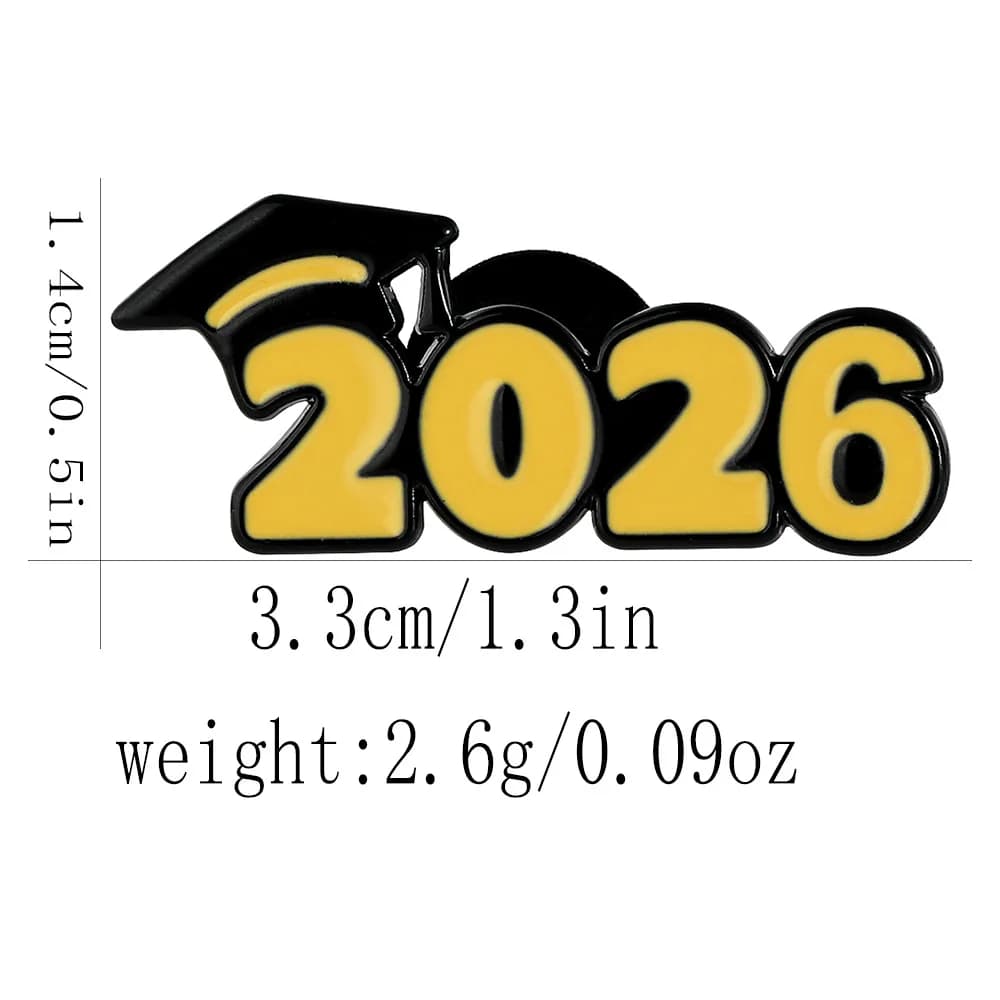 Class of 2026 Graduation Enamel Pin Graduation Cap Brooch Badge for Backpack Clothing Accessories Jewelry Gift Women Men Student