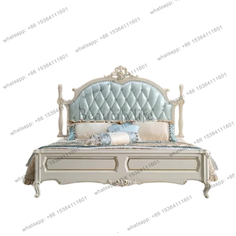 Design Wedding Bed European Apartment Master Bedroom Fashionable Bed Confortable Confortable Cama De Casal Bedroom Furniture