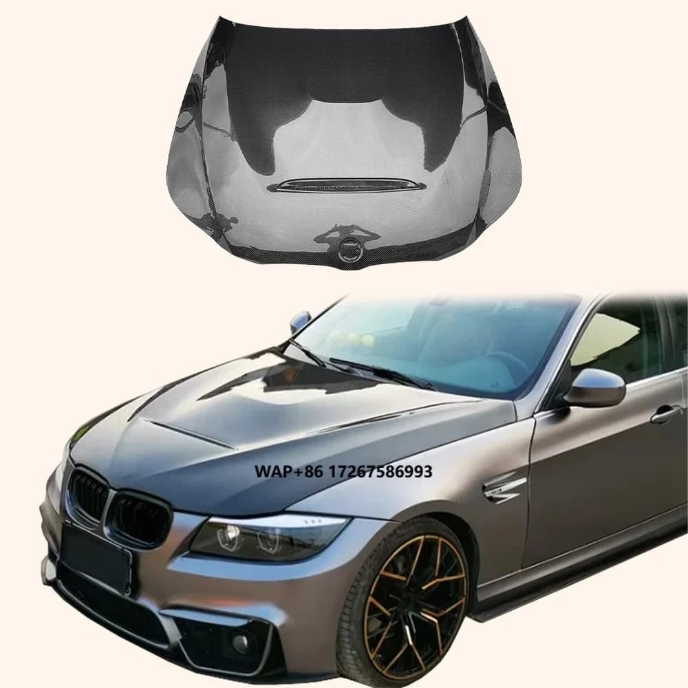 2009-2012 for  LCI E90 E91 3 Series 4 Door GTS Style Carbon Fiber Hood Bonnet Body Parts