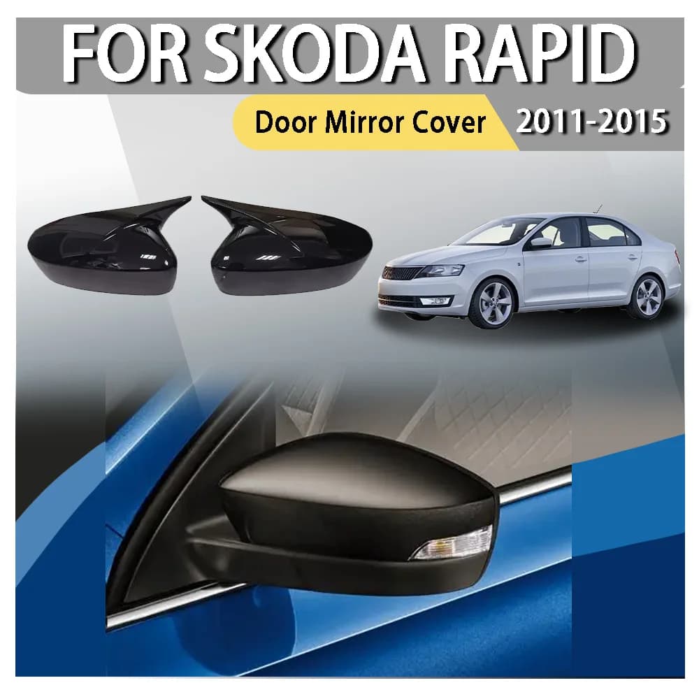 Door Mirror Cover For Skoda Rapid 2011 2012 2013 2014 2015 Car Sticker Rearview Side Mirror Cover Wing Cap Carbon Fiber Look