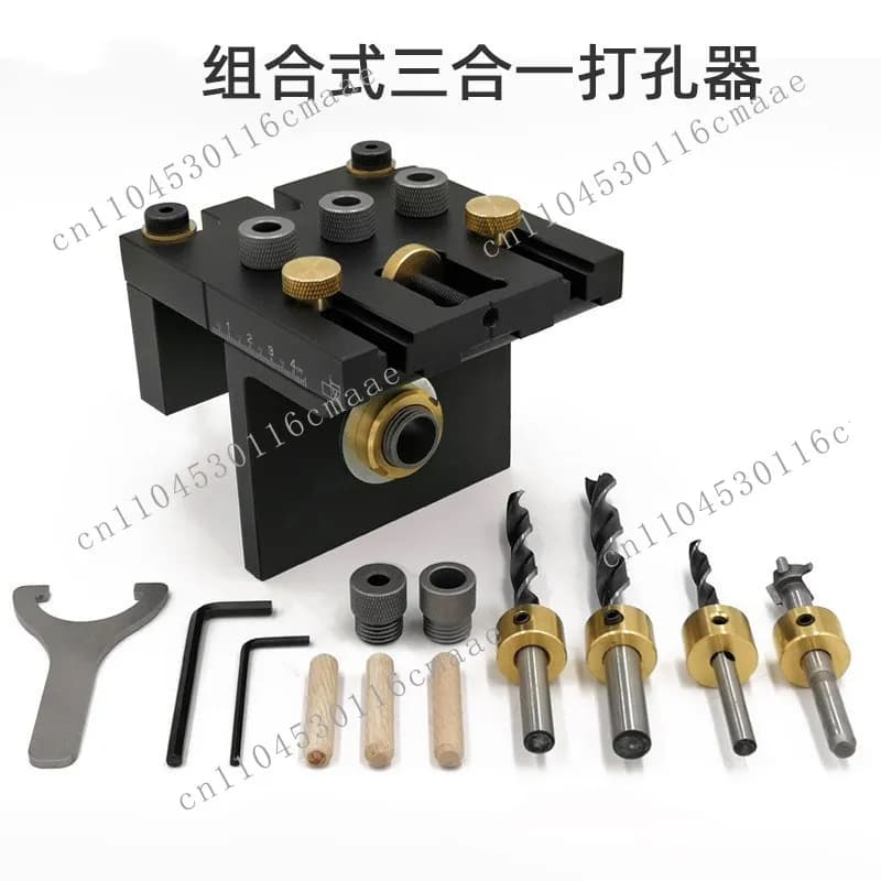 Woodworking 3-in-1 Positioner Log  Furniture Punching  Tenon Punch Tools