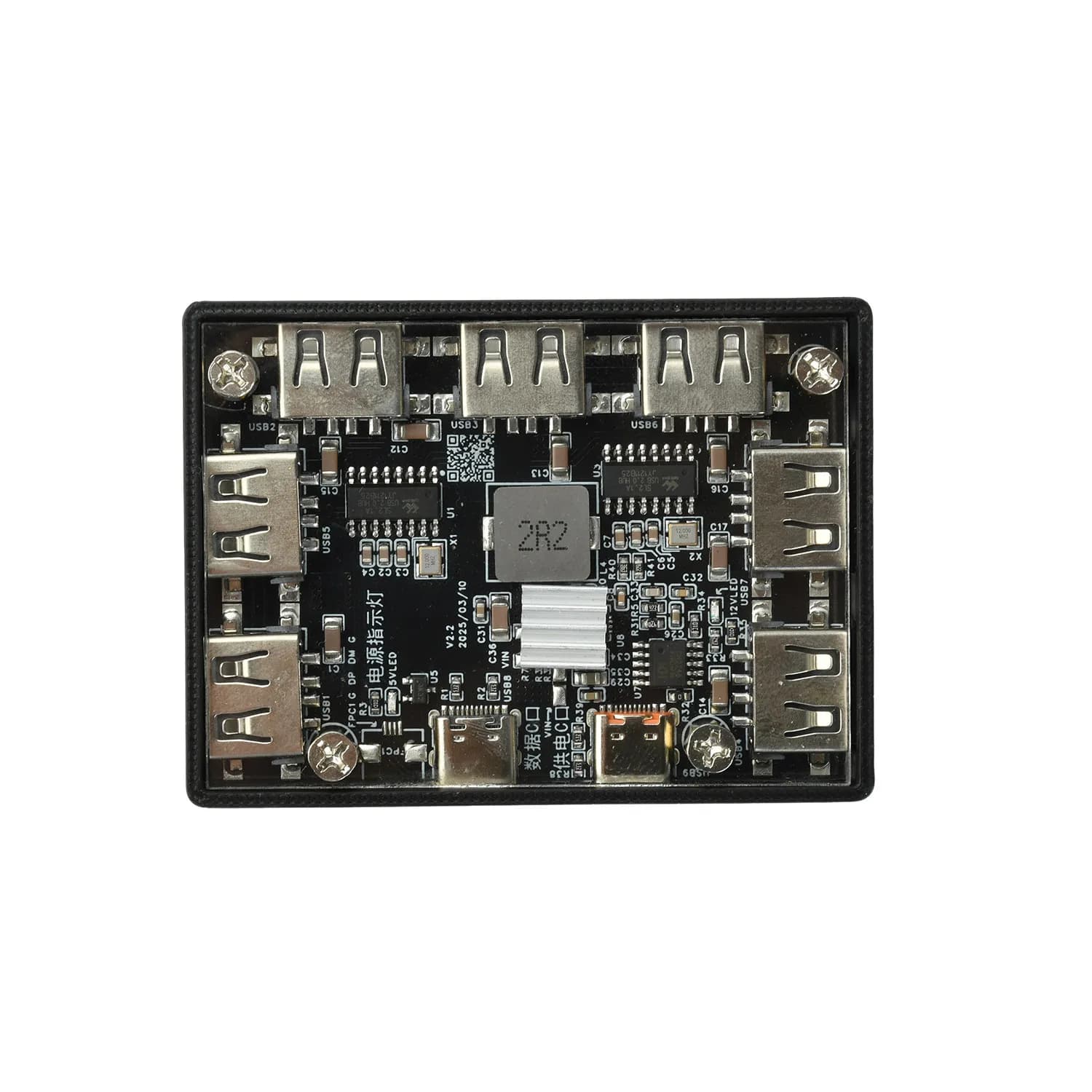 40W 1 to 7 Port USB2.0 Hub Type-C Powered Expansion Module QC PD 12V Trigger Decoy Overheat Protection Splitter Hub Module