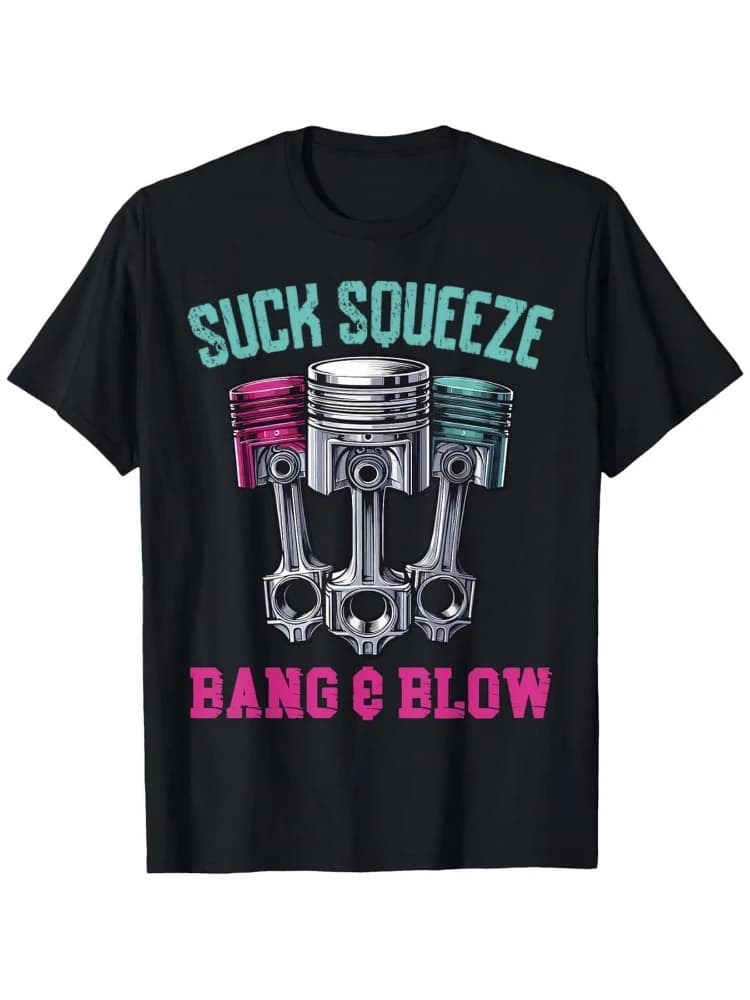 100% Cotton Car Enthusiast-Suction Squeeze Explosion Graphic design O-neck short sleeve casual printed men's T-shirt.