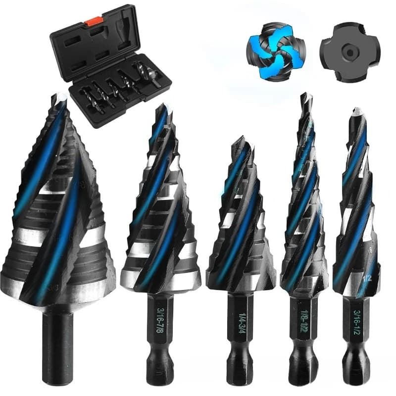 High Speed Bearing Steel Stainless Steel Open Hole Step Drill Bit, Pagoda Drill Bit, Four Slotted Reamer