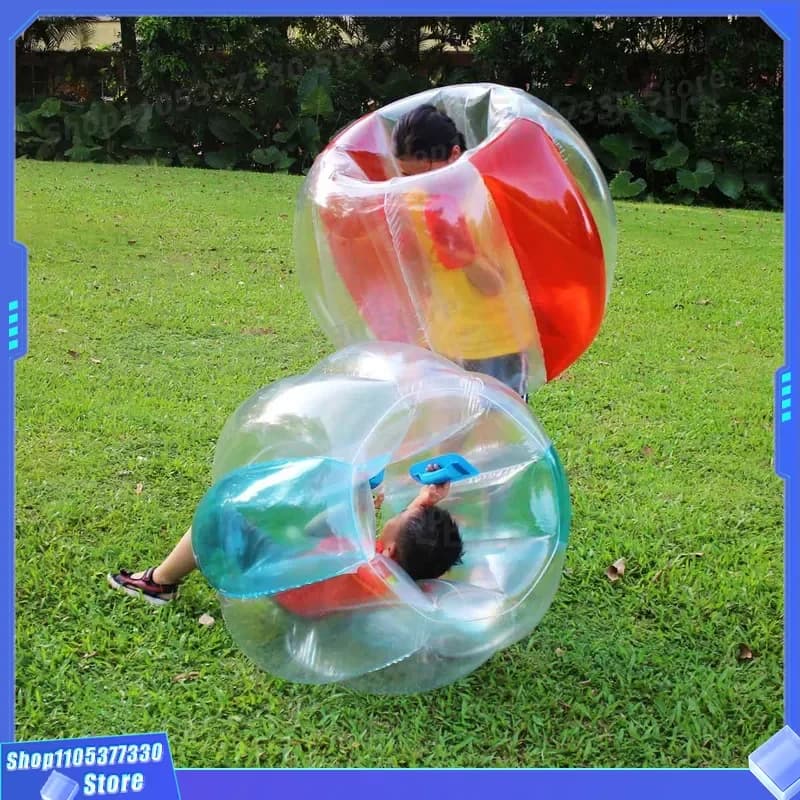 90cm Kids Inflatable Bumper Ball Toy Transparent Zorb Bubble Soccer Hamster Sumo Game Outdoor Fun Activity for Children