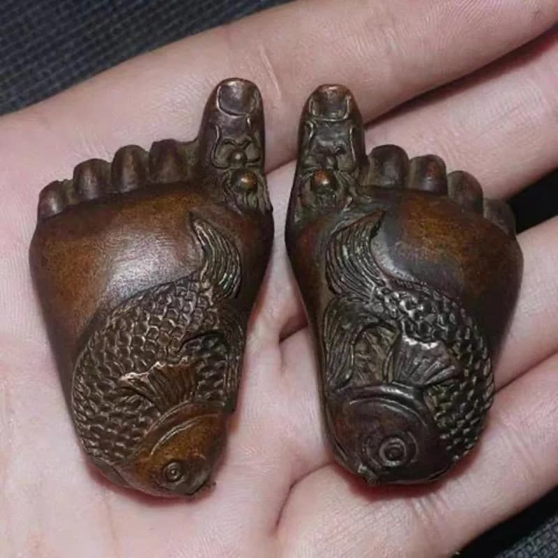 A Pair Solid Ornaments with Fish-Shaped Paperweights Desktop Decorations Living Room Decoration
