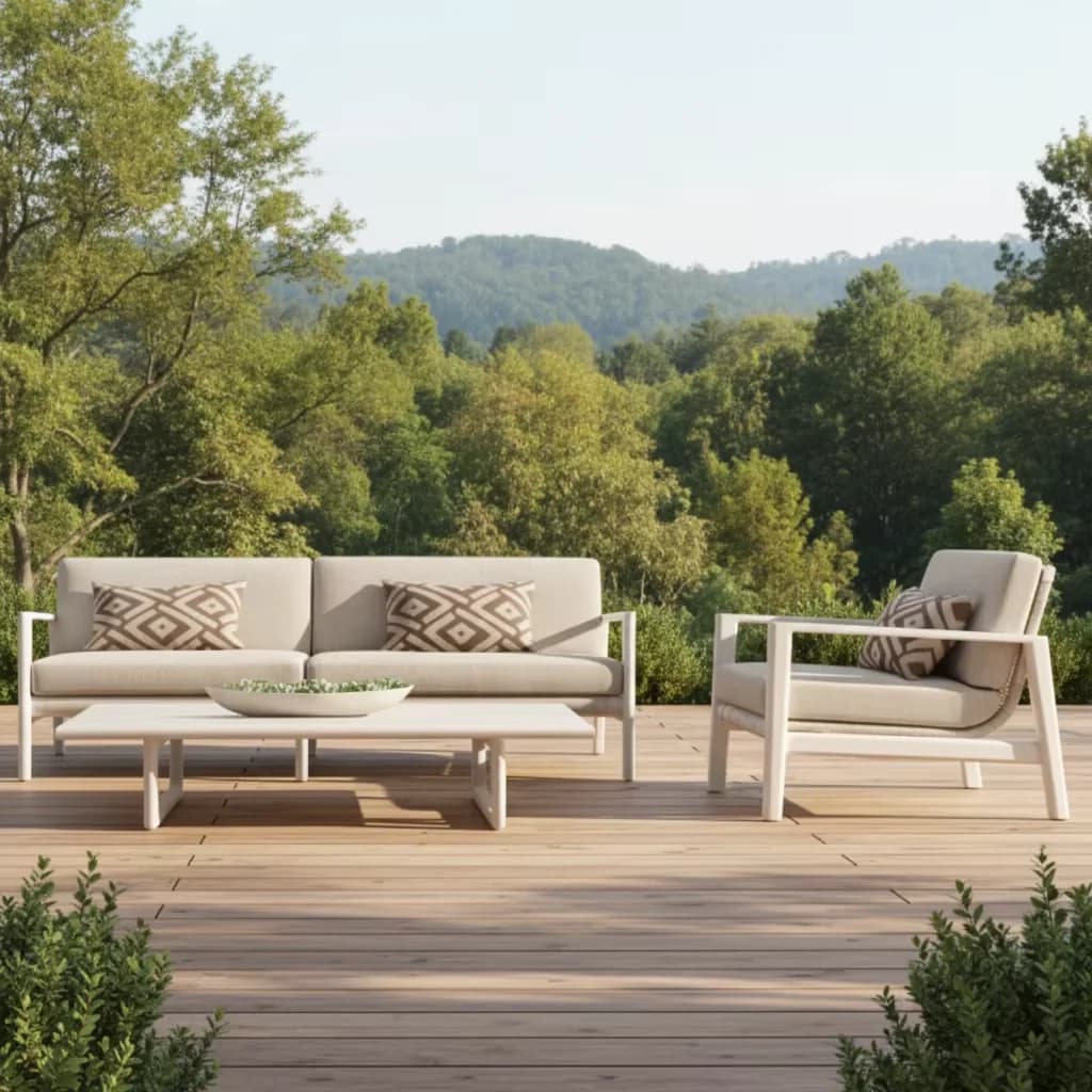 #Green Patio Furniture Waterproof Durable Metal Aluminum Outdoor Garden Sofa