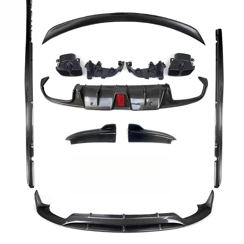 Premium Car Accessories W205 C43 Coupe B-Style Carbon Fiber Body Kit Front Side Skirts Rear Lip Spoiler Mirror Durable