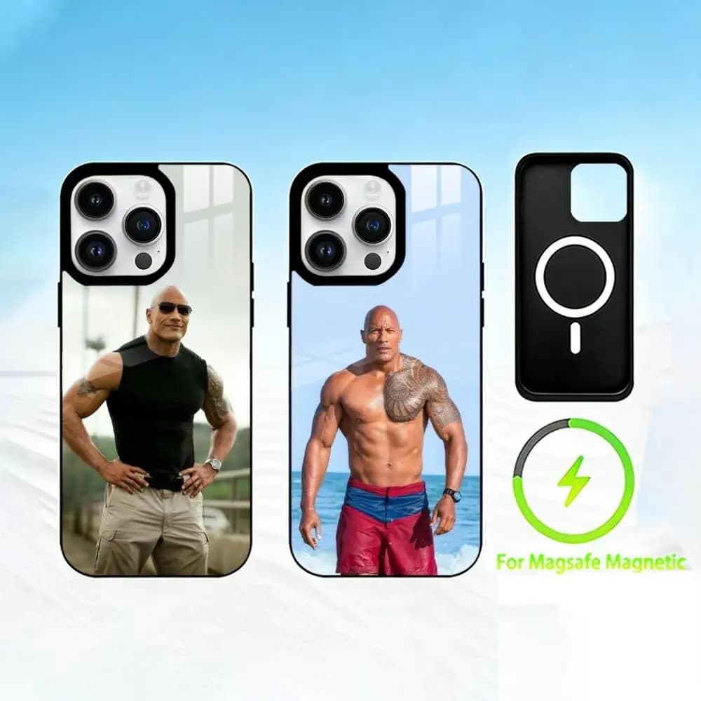 D-Dwayne Johnson Phone Case For iPhone 17 16 15 14 13 12 Pro Max Plus for Mirror Wireless Magnetic Cover