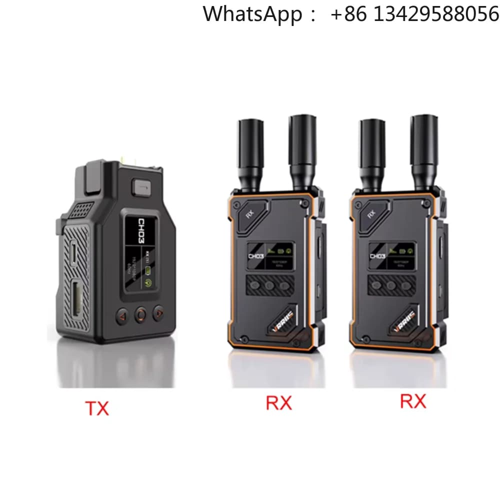 VRRIIS Wireless HD Video Transmission Long Distance up to 500m Transmitter and 2 Receiver for DJI Pocket 3 to Monitor
