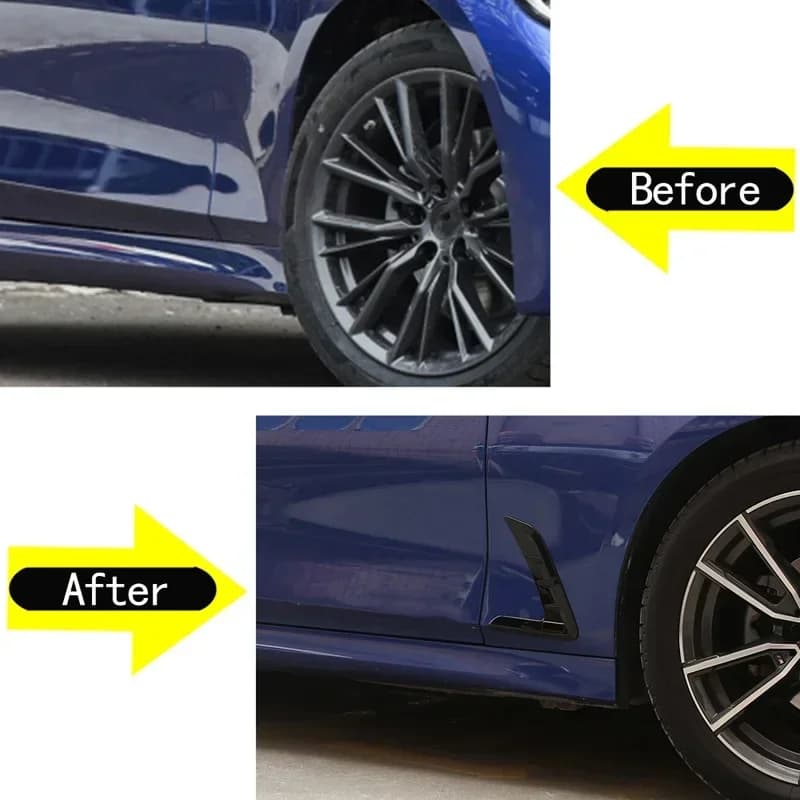 For BMW 3 Series G20 G28 325 320 330i 2020-2023 ABS Black Car Side Wing Fender Air Guide Vents Frame Trim Sticker  Accessories
