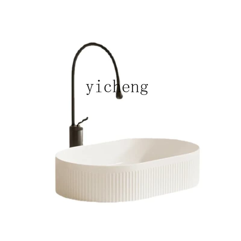 round Table Basin Oval Household Wash Basin Ceramic Washstand Washbasin