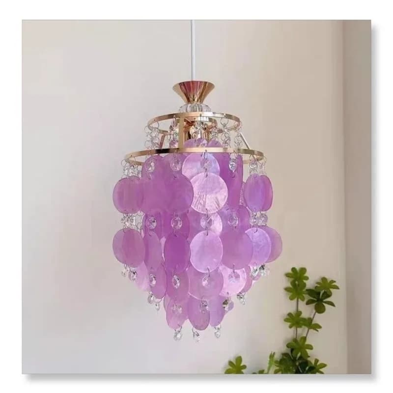 French light luxury living room American shell wind chime chandelier bedside balcony study bedroom dining room entrance