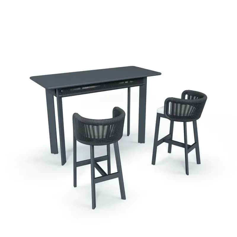 Nordic Modern Hotel Outdoor Patio Garden Bistro Stool Furniture Aluminum High Bar Chair Dining Chair Waterproof