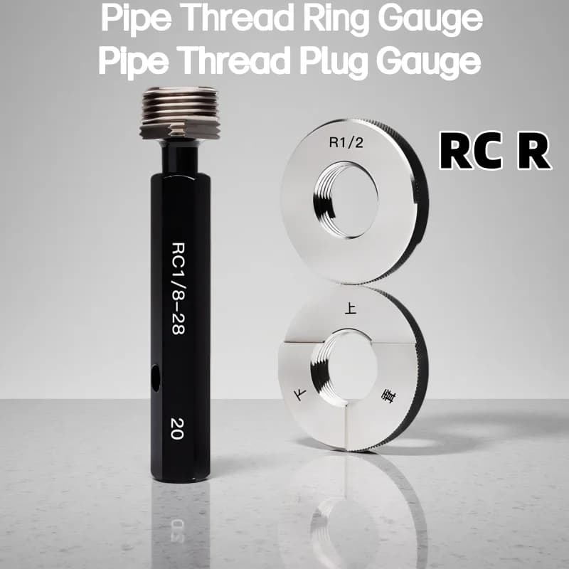 1pcs Taper  RCPipe Thread Plug Gauge R Thread Ring Gauge  55 Degrees RC/R 1/8 1/16-28 1/2-14 1/4-19 1'' 2'' Measure Tool