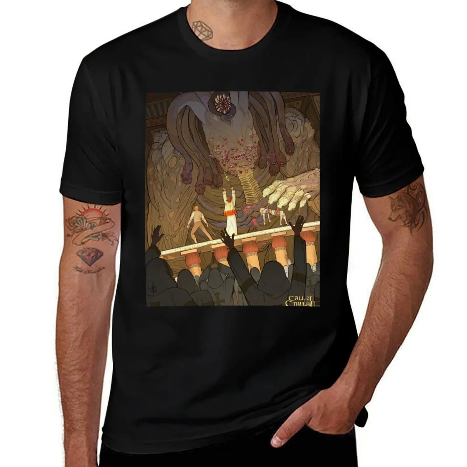 Masks of Nyarlathotep - The Black Pharaoh - Art by Andrey Fetisov T-Shirt Holiday Simple Tee Shirt T-Shirt