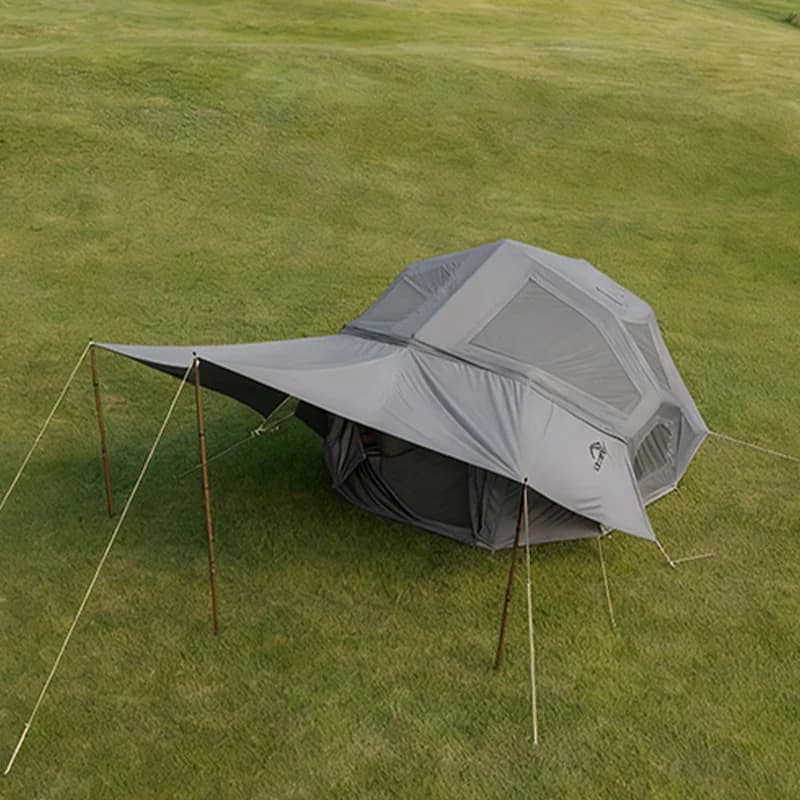 Bestona Air Tent-Gray Waterproof Cotton Luxury Four Season Unique 3-8 Person Outdoor Camping Family Inflatable Tent