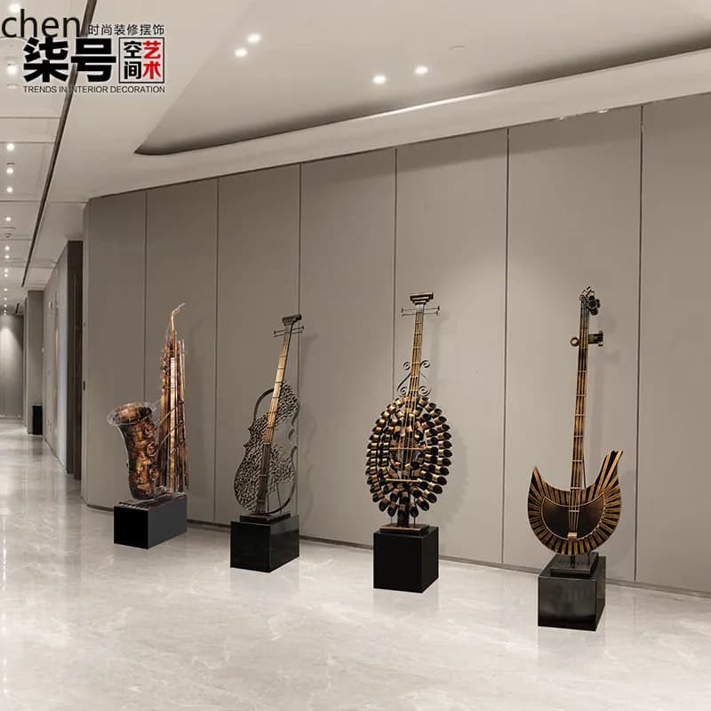 YFY  Metal Abstract Violin Instrument High-End Ornament Hotel Lobby Living Room Entrance Floor Large Display