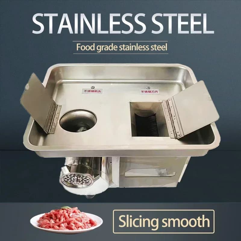 1500W Stainless Steel Best Small Electric Meat Grinder And Cold Cut Meat Cut Machine For Commercial Use