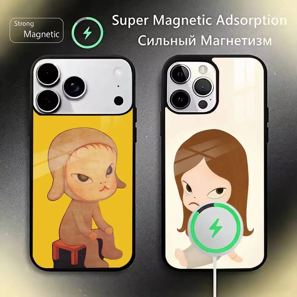 Cute Y-Yoshitomo Nara Phone Case For iPhone 17,16,15,14,13,12,11Plus,Pro,Max for Magnetic Wireless Charging